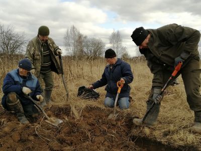Неизвестного красноармейца обнаружили поисковики отряда «Каскад» МВД РФ в Темкинском районе
